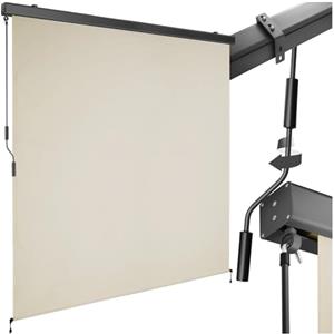 tectake® tenda da sole verticale a rullo, con manovella, protezione UV, impermeabile, resistente al vento, frangivista balcone, terrazzo, fissaggio a parete, privacy - Beige, 180 x 250 cm