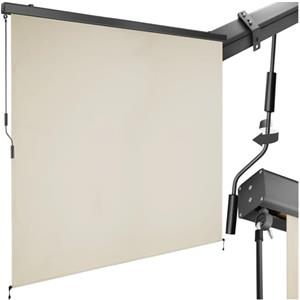 tectake® tenda da sole verticale a rullo, con manovella, protezione UV, impermeabile resistente al vento, frangivista balcone, terrazzo, fissaggio a parete, privacy - Beige, 200 x 250 cm