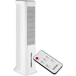 tectake® Raffrescatore d'aria 4in1, Condizionatore Portatile, Serbatoio 5L, 2 Siberini, Ventilatore a Torre, Purificatore, 3 Modalità, Telecomando Timer, Climatizzatore Portatile Silenzioso - Bianco