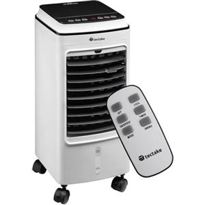 tectake® Condizionatore Portatile, Umidificatore Ambiente, Ventilatore, Raffrescatore d'Aria, Serbatoio Acqua con Indicatore, Pannello di Controllo Touch, Tre Livelli di Velocità - Bianco