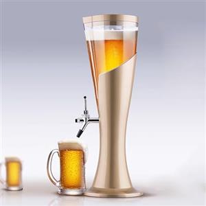 Jievmrs Spillatore Birra Distributore di Bevande in Plastica con Ghiaccio e Rubinetto, Distributore Portatile Mimosa Tower, Torre per Birra Giraffa, Distributore di Bevande Miste(3 L)