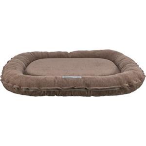 Trixie Cuscino per cani Vital Lennox, in ciniglia, ovale, ortopedico, marrone, 70 x 55 cm, accogliente cestino per cani con schiuma viscoelastica per effetto memoria, 371345
