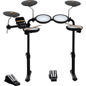 XDrum DD-250 E-Drum Set con Mesh Heads - Batteria elettronica con 4 pad mesh head, 3 pad piatti, controller a pedale Kick & Snare, rack e bacchette - 12 preset kit con 68 suoni e 10 brani playalong