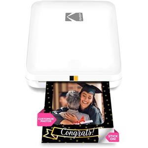 KODAK Step Slim Stampante Fotografica Istantanea per Smartphone - Stampante Mobile Wireless Portatile, Elegante e a Colori - Foto Zink 2x3 (5,1x7,5 cm) con Retro Adesivo, Bianco