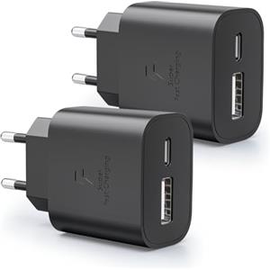 Sanronang 2 Pezzi Caricabatterie per Samsung, 25W Caricatore USB C Rapido a Doppia Porta per Sumsamg Galaxy S25/S24/S23/S22/S21/S20FE/S10/S9/A56/A55/A54/A36/A35/A34/A26/A25/A16/A05s/A06/Tablet Fast Charger