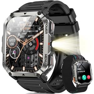 Blackview Smartwatch Uomo, 2.01" Smartwatch Militare Uomo Fitness con Chiamate Bluetooth Orologio Intelligente 115+ Modalità Sportive/900 mAh/Sonno/Cardiofrequenzimetro/Torcia/Bussola per Android IOS