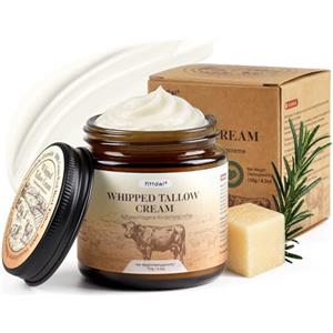fittdai Crema idratante viso al beef tallow 120 ml - 100% grass fed, con acido ialuronico, niacinamide e squalane, per pelle secca e pelle mista, idratazione profonda, ripara e rinforza barriera cutanea