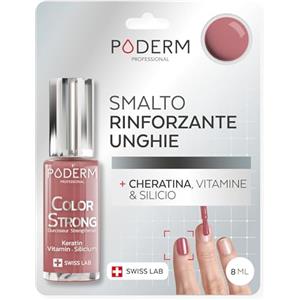 PODERM Smalto Rinforzante Unghie - Legno di Rosa | Ripara e Rinforza le Unghie Danneggiate e Indebolite da Smalti Semipermanenti | Biotina, Silicio e Cheratina | Sviluppato da un Podologo in Svizzera