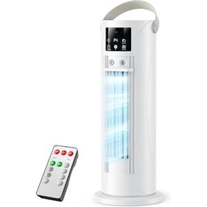 CosmartAir Condizionatore Portatile Modalità Tempesta,Raffrescatore Aria 4 in 1 Silenzioso 28dB, Ventilatore Senza Pale,Oscillazione 120°, Doppia Nebbiatura Anti-perdita 750mL, Timer 8H per Casa Ufficio (Bianco)