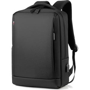 Mixroom - Zaino Porta PC Uomo Borsa per Computer Portatile Custodia Laptop Notebook 15.6" Con Attacco USB Casual Scuola Viaggio Z33 Nero