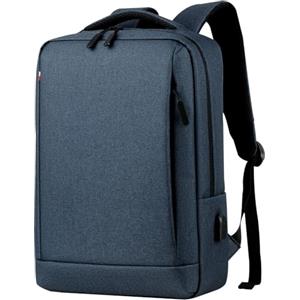 Mixroom - Zaino Porta PC Uomo Borsa per Computer Portatile Custodia Laptop Notebook 15.6" Con Attacco USB Casual Scuola Viaggio Z33 Blu