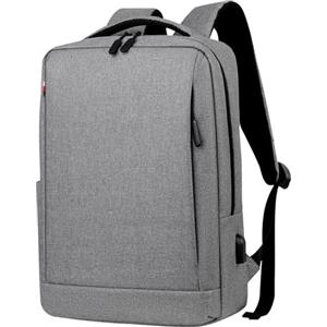 Mixroom - Zaino Porta PC Uomo Borsa per Computer Portatile Custodia Laptop Notebook 15.6" Con Attacco USB Casual Scuola Viaggio Z33 Grigio chiaro