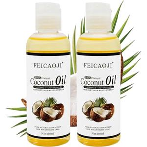 Crunier 2 x Olio di Cocco Frazionato,Olio di Cocco Liquido Biologico,100 ml | Olio Vettore Diolio di Cocco,Trasparente,Olioper La Cura Naturale,Facilmente Assorbibile,Oliodi Coccofrazionato perViso,Corpo