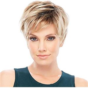 HAIRCUBE Asifen affascinante capelli umani parrucche per le donne breve capelli biondi parrucche con radice nero