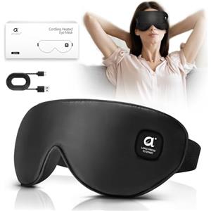 arboleaf Maschera Occhi Riscaldante, 3 Livelli di Maschera Termica per Occhi Secchi e Blefarite, Ricaricabile USB-C con Batteria da 1000mAh, Mascherina per Dormire Oscurante, Lavabile e Portatile