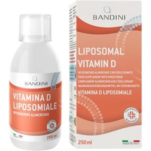 Bandini® Vitamina D Liposomiale Liquida per il Sistema Immunitario, Integratore Alimentare per rinforzo Muscoli, Ossa, Denti e Pelle, Alto dosaggio senza OGM con Tappo Dosatore, Vit D 2000 UI 250 ml