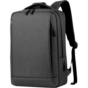 Mixroom - Zaino Porta PC Uomo Borsa per Computer Portatile Custodia Laptop Notebook 15.6" Con Attacco USB Casual Scuola Viaggio Z33 Grigio scuro