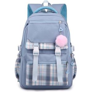 Generic Zaino Scolastico per le Ragazze Dei Ragazzi Boys Schoolbag Del Liceo Zaini per Bambini a Quadri Primari Borsa per la Scuola Elementare per Ragazze Adolescenti (blu)