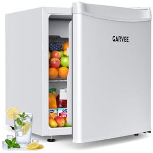 GarveeHome Frigorifero, mini frigorifero da 45 l, raffreddamento rapido, 5 livelli di temperatura (0-18 °C), funzionamento silenzioso, piedini regolabili, compatto, cassetto per verdure, per camera e