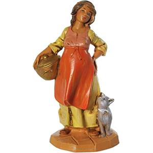 Fontanini PASTORELLA Incinta 12CM in Resina STATUINA PRESEPE (F-99)