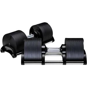 H H FITNESS Coppia di manubri regolabili 9 in 1 da 32 kg da 2 a 32 kg, con meccanismo di bloccaggio facile e sicuro, attrezzatura da palestra (2 x 32 kg)