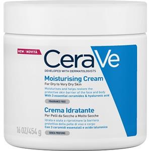 CeraVe Crema Idratante 454 g - Ideale per pelli secche e molto secche, con 3 ceramidi essenziali e acido ialuronico