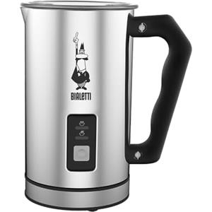 Bialetti 0004430 Montalatte Elettrico, capacità 240 ml, 500 W, 1 tazza, Acciaio Inossidabile, Argento/Nero