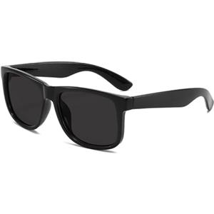 HUZNA Occhiali da Sole da Uomo Polarizzati,UV385 Retrò Anni '80 Design,Lenti colorate,Unisex,Sunglasses,Vintage Quadrati per Uomo Donna Guida Pesca Golf