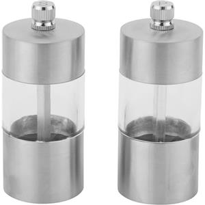 Salter BW11840EU7 Set Di Macinacaffè Per Sale E Pepe - Mini Mulini Per Condimenti, Set Per Tritatutto Per Granturco, Meccanismo Di Macinazione In Ceramica Regolabile, Finestra In Acrilico, Manuale