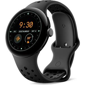 Google Pixel Watch 3, LTE, 41 mm, cassa in alluminio Matte Black, cinturino sportivo Obsidian Smartwatch