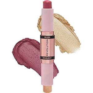 Makeup Revolution, Blush & Highlight Stick, Mauve Glow, Fard e Highlighter per il viso, 4,3g
