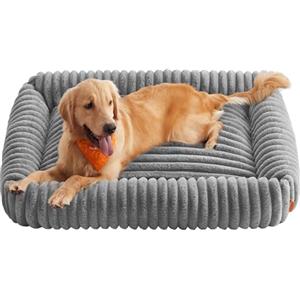 Feandrea Cuccia per Cani di Taglia Extra Grande, Lettino Ortopedico per Animali Domestici, Sfoderabile e Lavabile, Tappeto Soffice, Imbottitura Morbida, 120 x 85 x 23 cm, Grigio Tortora PGW314GD01