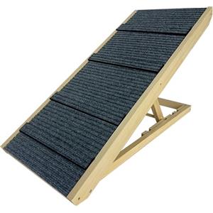 VA-Cerulean Rampa per cani in legno, pieghevole, altezza regolabile, per letto, divano, altezza 60 cm, antiscivolo, per cani e gatti, portata massima 100 kg, 100 x 40 x 60 cm