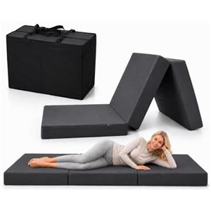 Odolplusz Materasso pieghevole - Made in EU - utilizzabile come materasso per gli ospiti (grigio con tasca, 80 x 200 cm)