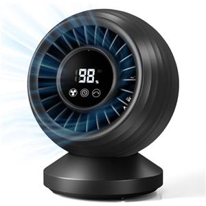 Orvyna Ventilatore da Tavolo Silenzioso 22 dB, Circolatore d'Aria 3D Turbo, Ventilatore da Scrivania con Display Touch, Oscillazione 120°, 7 Velocità, Timer, per Camera da Letto, Ufficio e Cucina,Nero