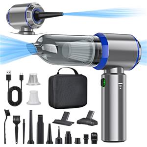 Qeensun Aspirapolvere Senza Fili Potente, 18000PA Aspirapolvere Auto, 3 in 1 Aspirabriciole Senza Fili,Aspiratore e Soffiatore con Motore Brushless,3 velocità Aspirapolvere Auto Potente per Casa Ufficio