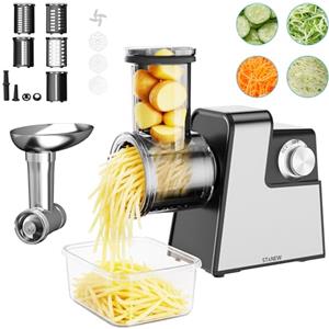 Stanew Tritacarne elettrico professionale da 2500 W con 5 lame inossidabili, multifunzionale, grattugia, accessorio completo, design compatto per preparazioni casalinghe