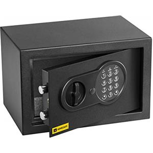 HomeSafe HV20E Cassaforte Piccola con Codice, 20x31x20cm (HxLxP), Cassaforte da Armadio Digitale con Combinazione Elettronica, Cassetta di Sicurezza per Soldi e Gioielli, Sicurezza Domestica