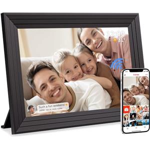 Luakug Cornice Digitale Foto WiFi Portafoto - 10,1 Pollici 1280 x 800 HD Memoria 32 GB Cornici Digitali Elettronica per Video Rotazione Automatica IPS Touch Screen con l'App Frameo Album Fotografico Luakug