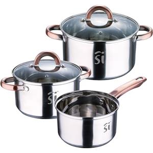 San Ignacio 5PC COOKWARE Set SS Ind ONIL SG Pentole, Stainless Steel, Multicolore