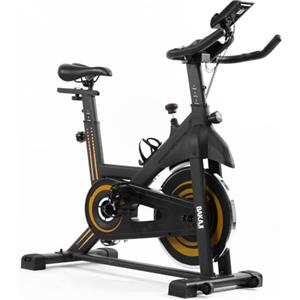BAKAJI Cyclette Spinning Bike con Display LCD, Bluetooth e Sediolino Imbottito Regolabile per Allenamento Cardio in Home Gym