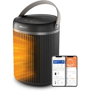 Philips Termoventilatore silenzioso 3000, 2000W, 24 dB*, EcoAI, portatile | Risparmio energetico 50%, 5 funzioni di sicurezza, oscillazione 45°, silenzioso, App Air+, Grigio scuro (CX3120/01)