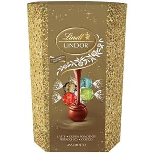 Lindt LINDOR Scatola Cioccolatini Assortiti, Cioccolato al Latte, Extra Fondente, Pistacchio e Cocco, 600g, Idea Regalo