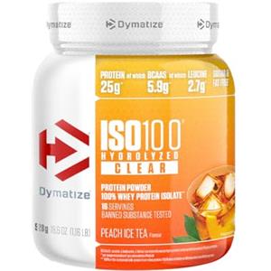 Dymatize ISO 100 Hydrolized Clear Peach Ice Tea 528g Proteine del siero di latte chiare in polvere idrolizzate e isolate