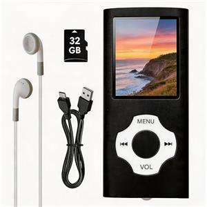 Witfoam Lettore MP3 32GB Portatile HiFi in Metallo con Schermo 1,8, Lettore Musicale MP4 con Radio FM, Memoria Espandibile fino a 128GB, Riproduzione 18 Ore, Registratore Vocale per Sport e Viaggi