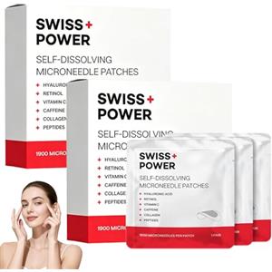 Zonill Swiss Power Patch Occhi con Microaghi, Cerotti Occhio Idratanti Anti-Rughe per Ridurre Occhiaie e Borse, Trattamento Contorno Occhi Quotidiano (2 Confezioni)