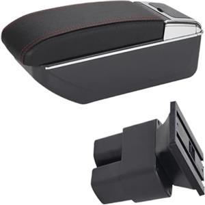 Vectzeta Box bracciolo console centrale Box bracciolo per auto, per console centrale portaoggetti interna per Nissan Nv200 Evalia 2016-2019(BLACK D Black red No)