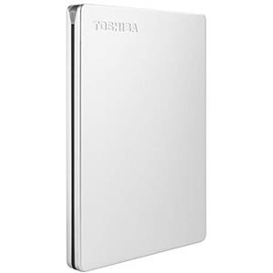Toshiba - Hard disk esterno portatile Canvio Slim da 2 TB, in alluminio, USB 3.2 colore: argento, HDTD320XS3EA, SSD, Unità a stato solido