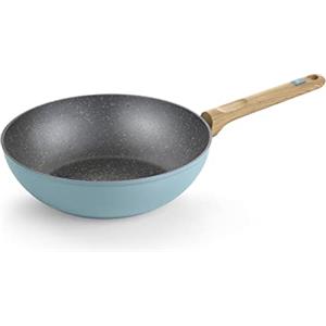 BRA Nordik | Wok 28 cm, alluminio forgiato con antiaderente, Adatto a tutti i tipi di piani cottura, induzione inclusa