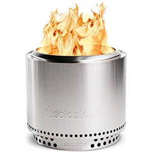 Solo Stove Braciere Senza Fumo Bonfire con Supporto2.0 | con Custodia da Trasporto, Combustione della Legna, Cassetto per la Cenere Rimovibile, Acciaio Inossidabile, 49,5 x 44,5 cm, 9 kg, Argento